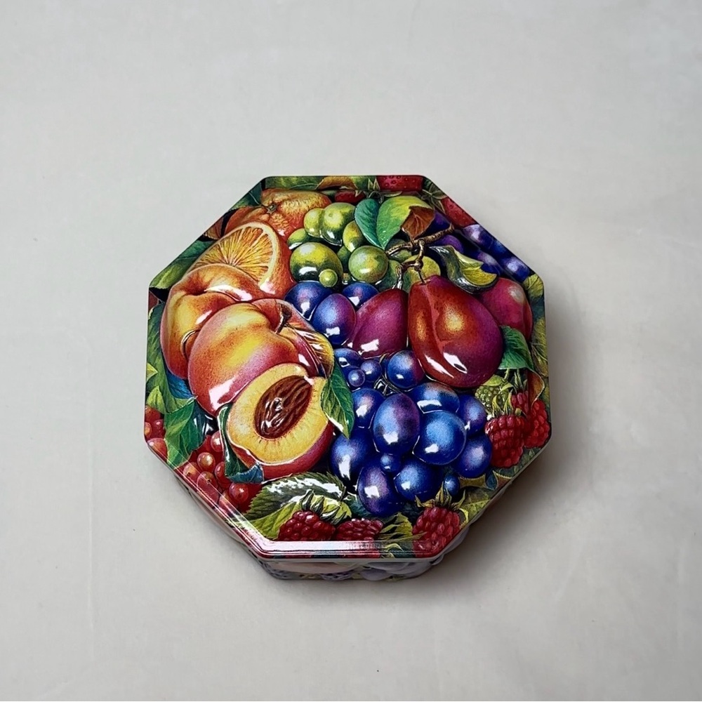 1998 Churchill's Fruit Jellies Embossed Octagonal Tin Empty